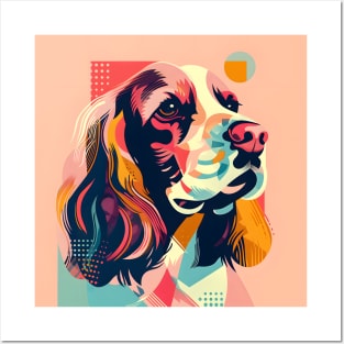 70s Sussex Spaniel Vibes: Pastel Pup Parade Posters and Art